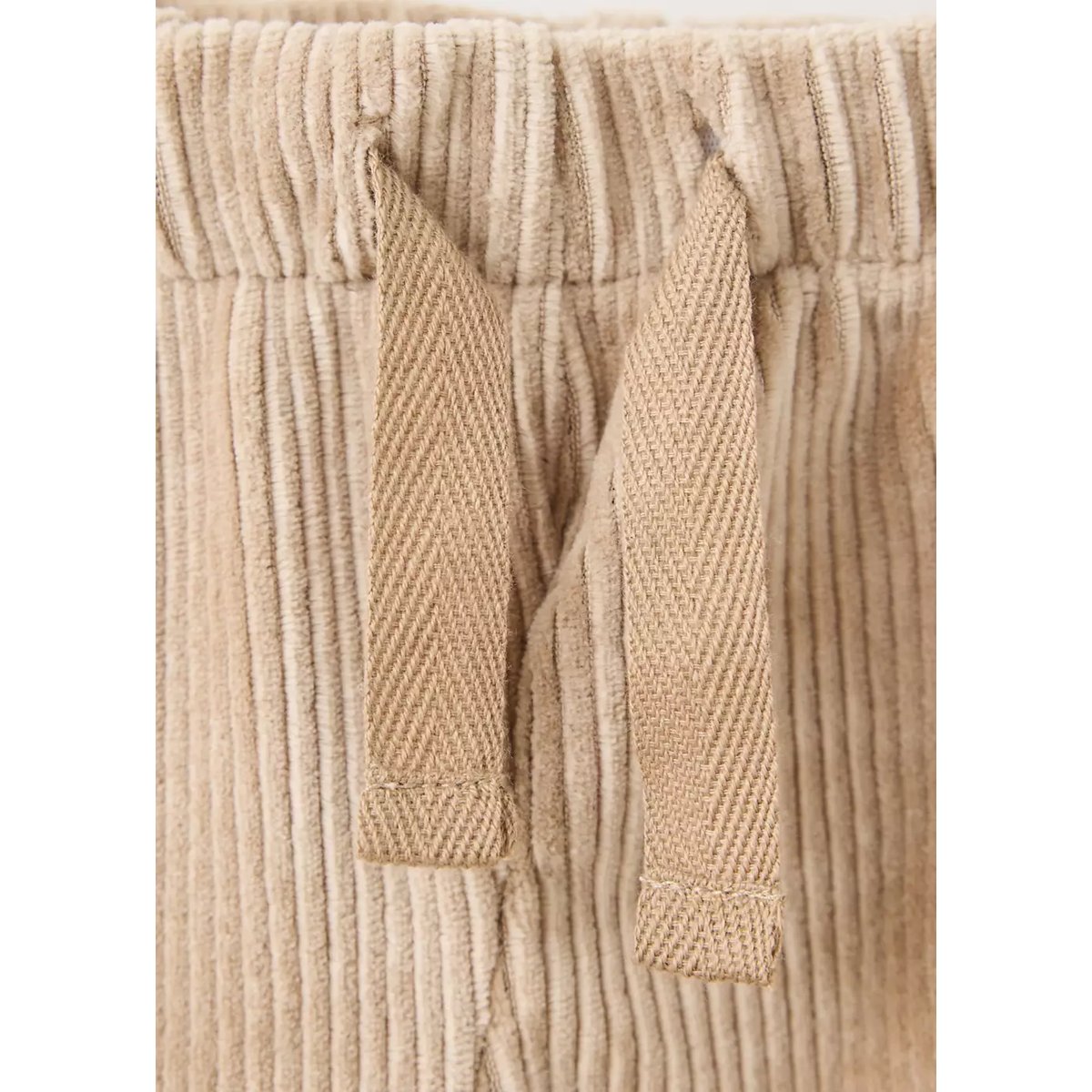 Pantalon en velours côtelé avec cordon de serrage marron, MANGO BABY