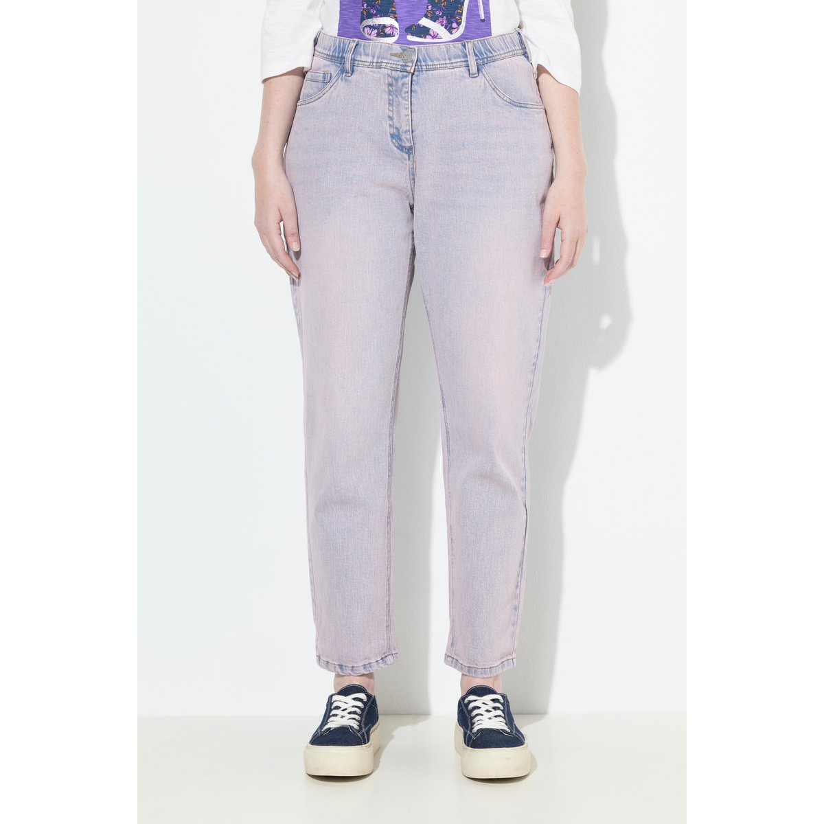 Jean Boyfriend en denim coloré bleu clair, ULLA POPKEN