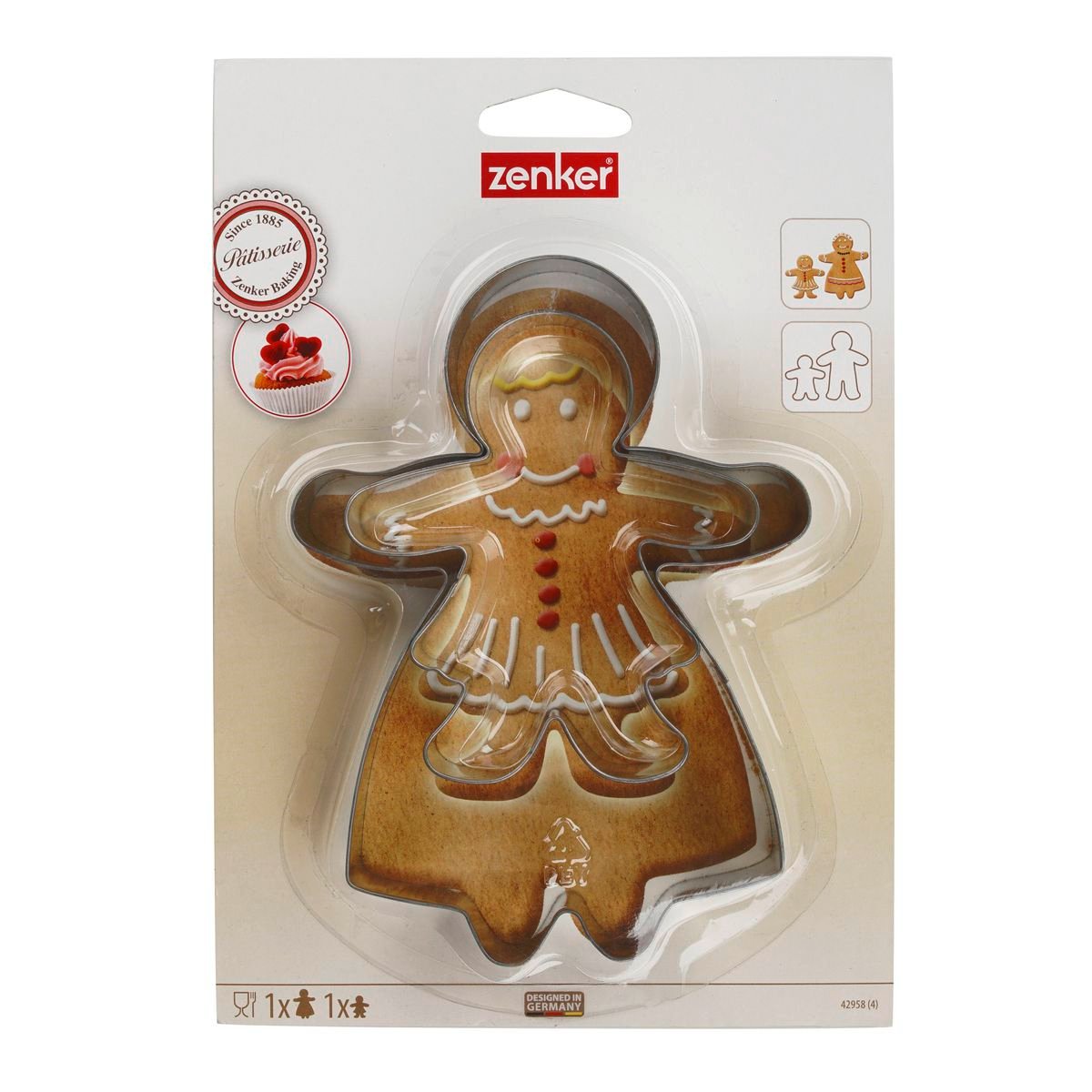 2 emporte-pièces bonhomme en pain d'épices inox, ZENKER