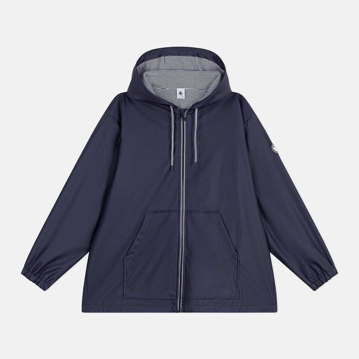 Ciré zippé court à capuche marine, PETIT BATEAU