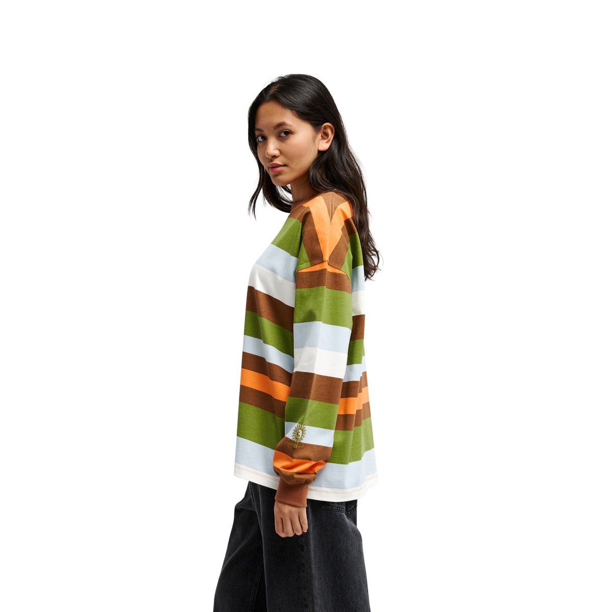 T-shirt manches longues SIBBALD vert rawhide stripe qsw, QUIKSILVER