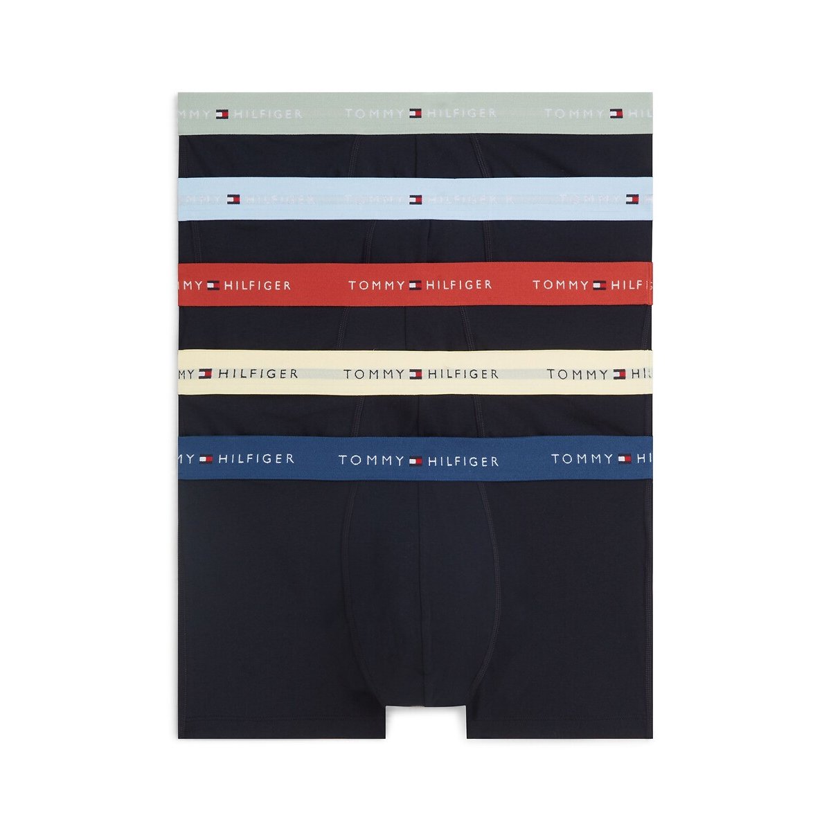 Lote de 5 boxers Signature noir + ceint. multicolore, TOMMY HILFIGER