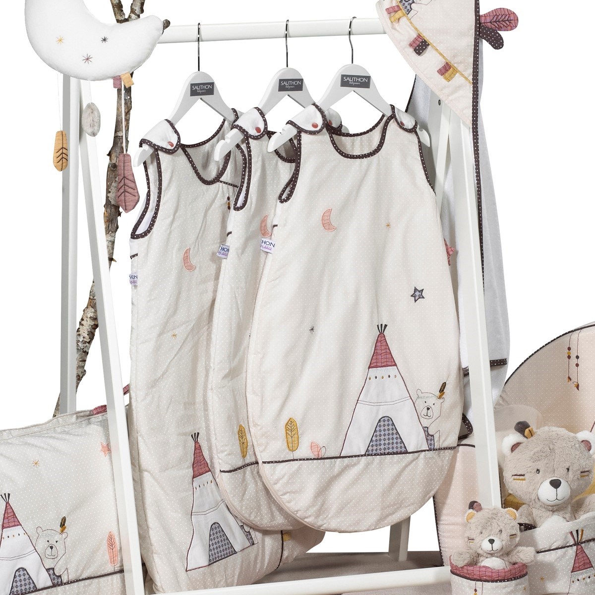 Gigoteuse bébé en coton beige, SAUTHON