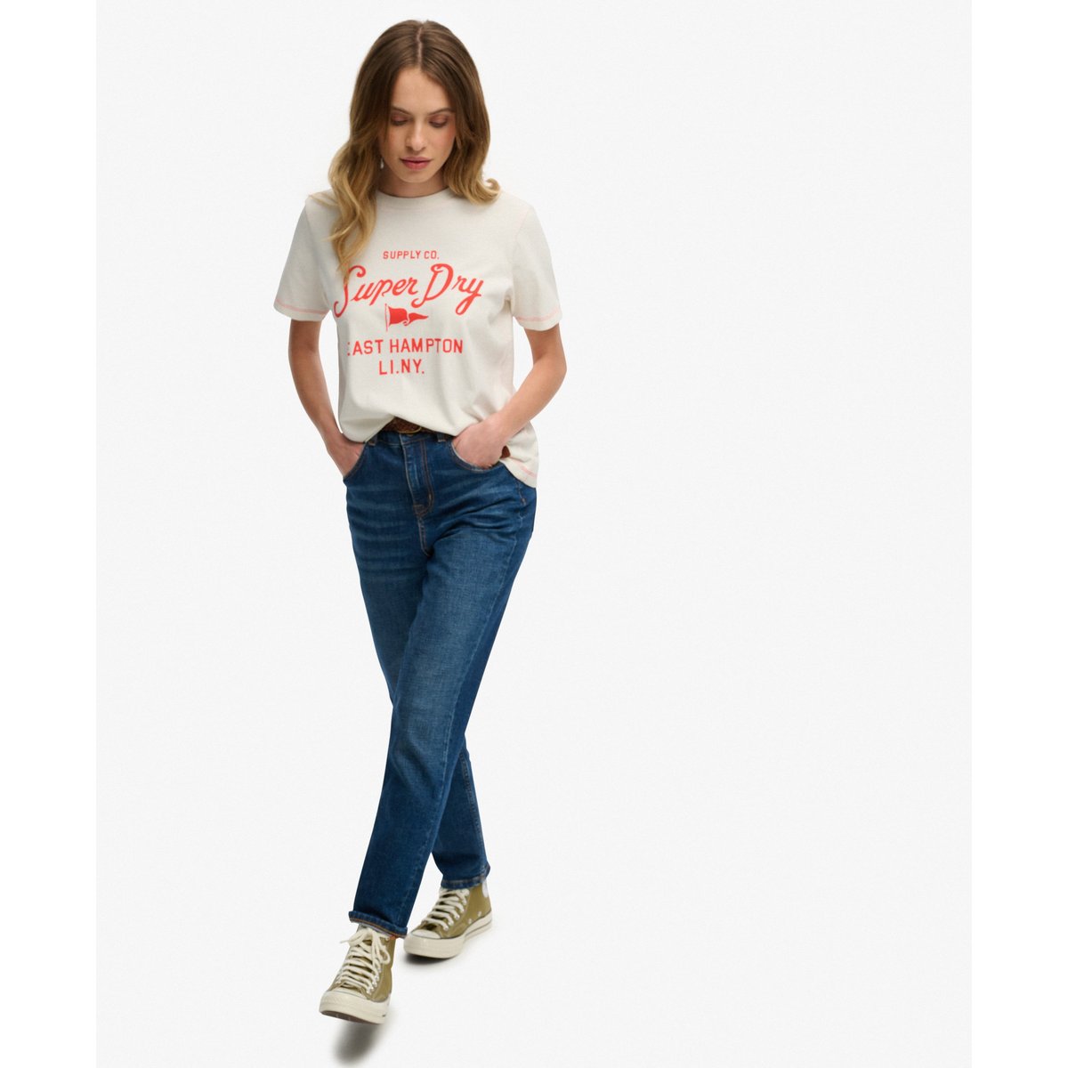 T-shirt Heritage Hamptons crème, SUPERDRY