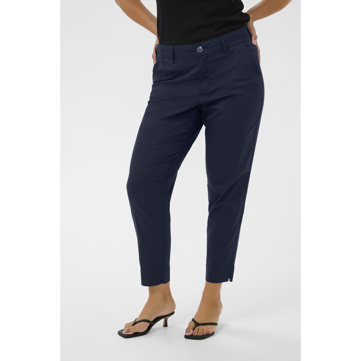 Pantalon casual bleu midnight marine, KAFFE CURVE