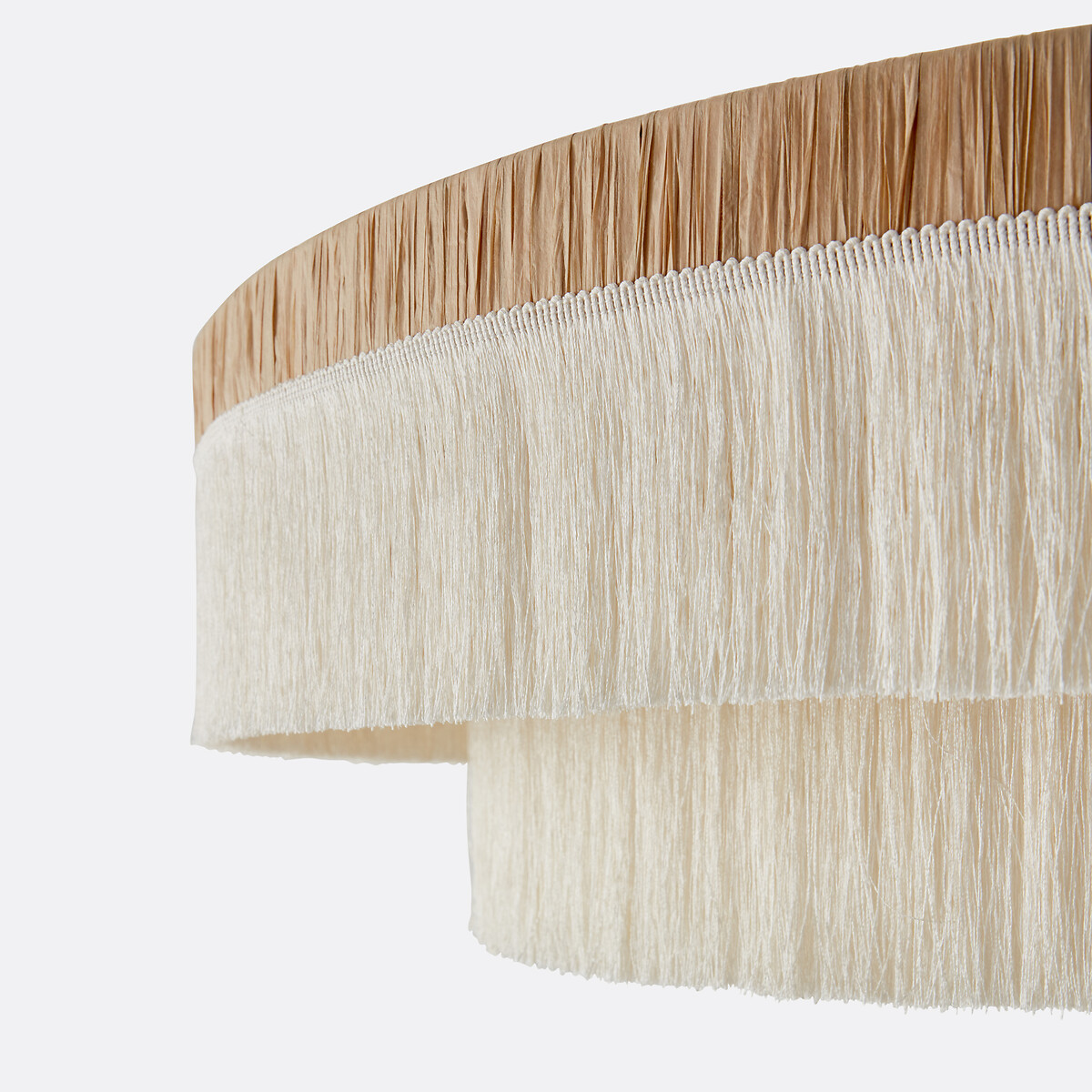 Lámpara de techo con flecos de rafia Ø86 cm, Kavi natural/crema, LA REDOUTE INTERIEURS