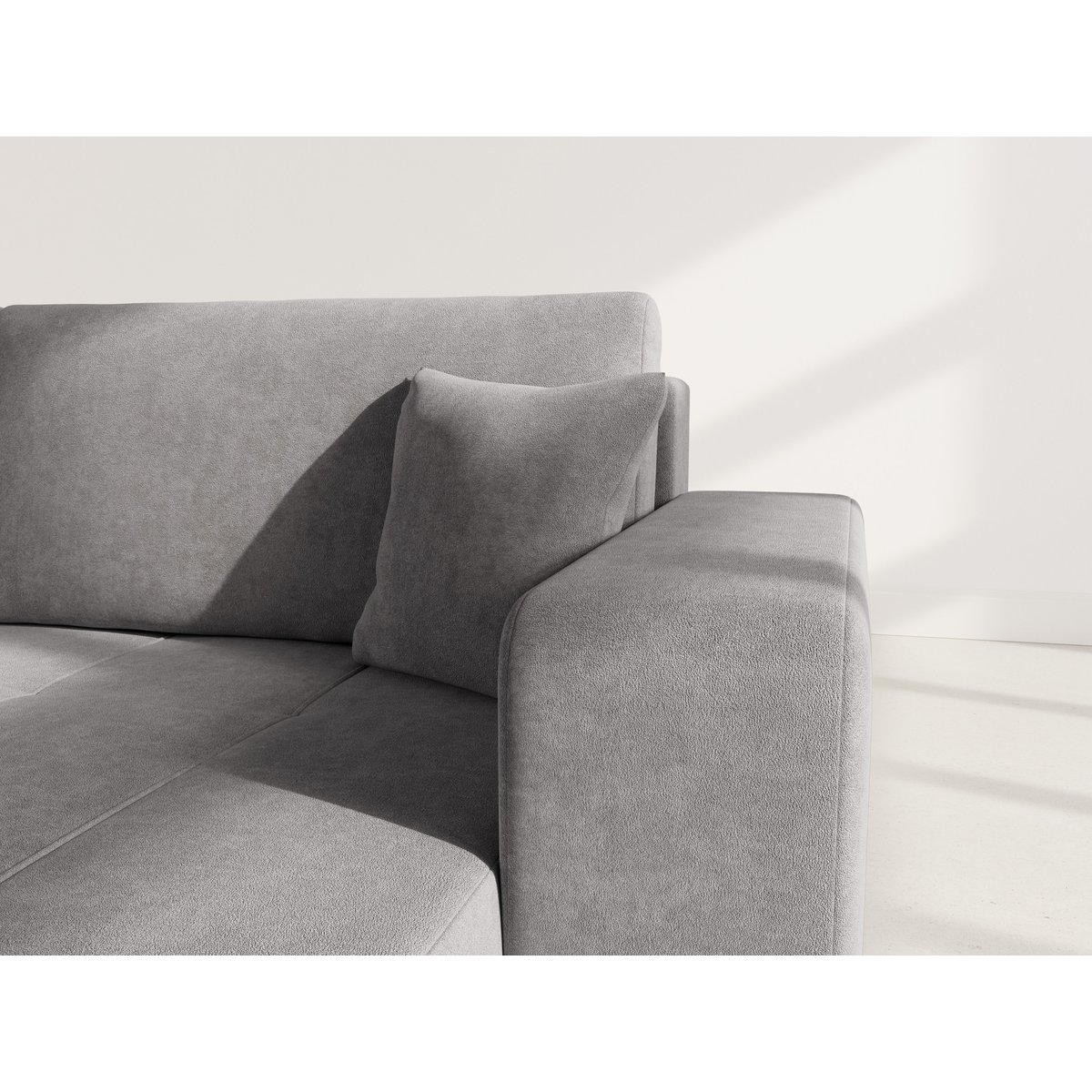 Canapé d'Angle Convertible 5 places - NICOLE gris, BEST MOBILIER