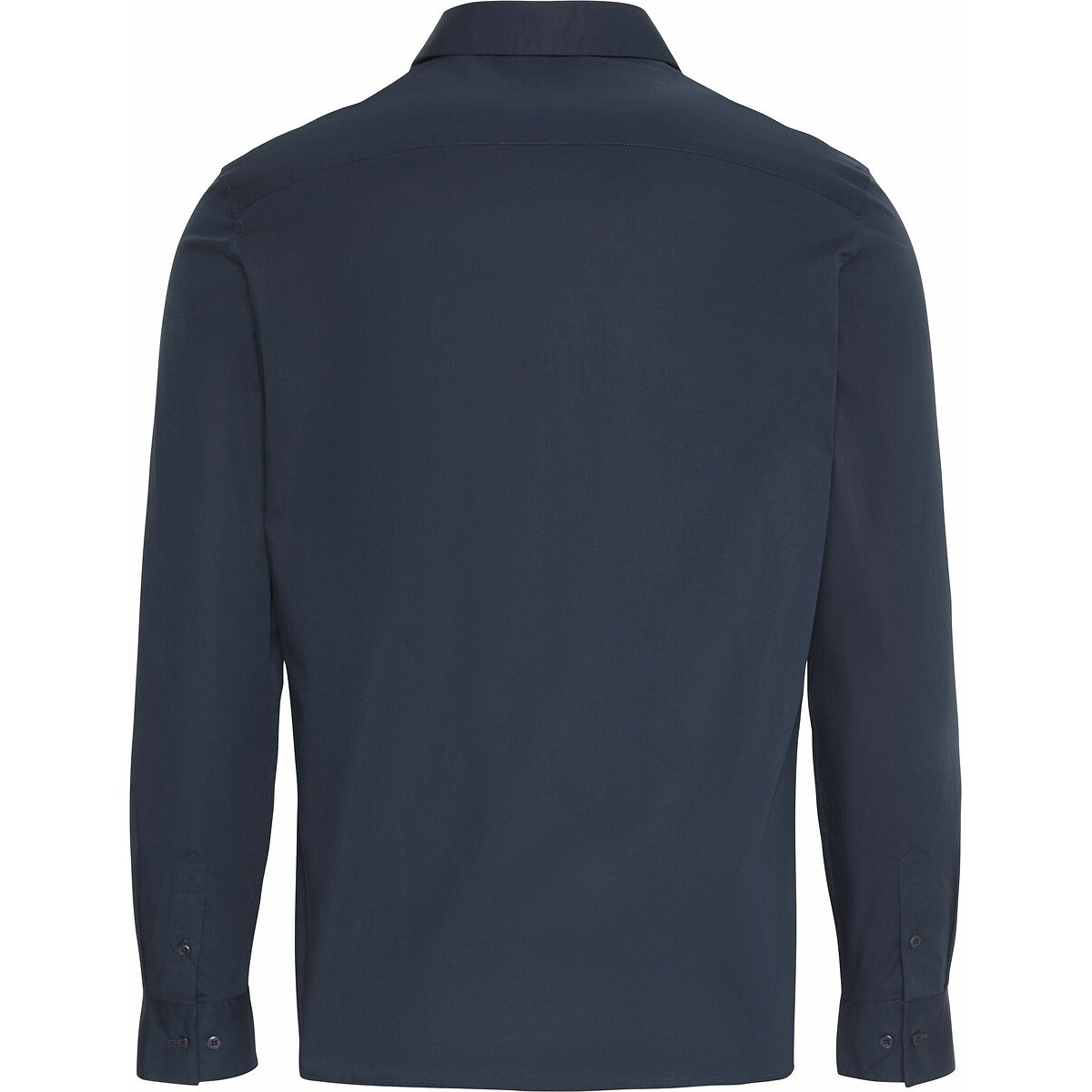 Camisa de mangas compridas de corte justo marinho, CALVIN KLEIN