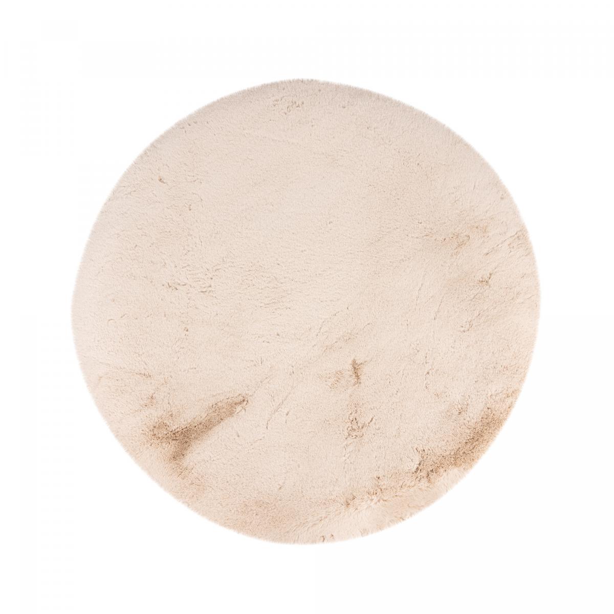 Tapis longs poils shaggy tufté motif uni JOUTA beige, UN AMOUR DE TAPIS