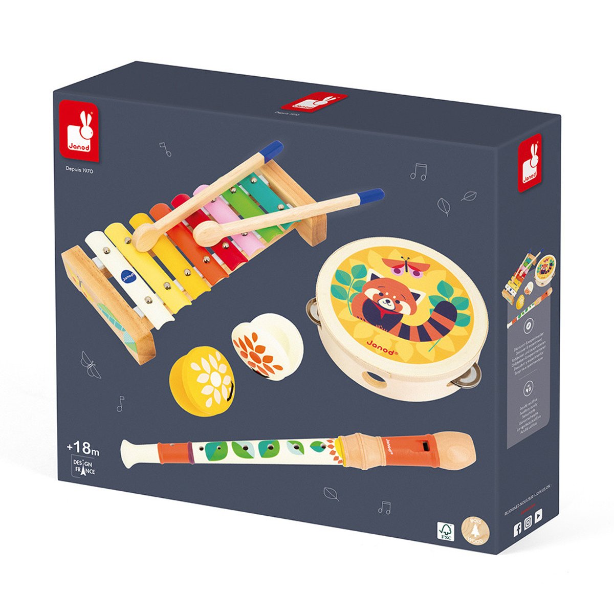 Set de 4 instruments Gioia multicolore, JANOD