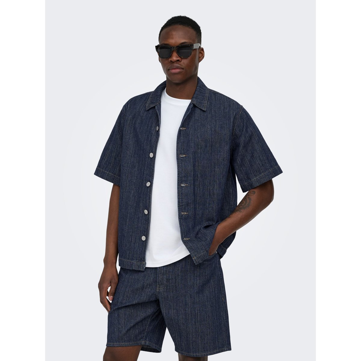 Chemise En Denim dark blue denim, ONLY & SONS