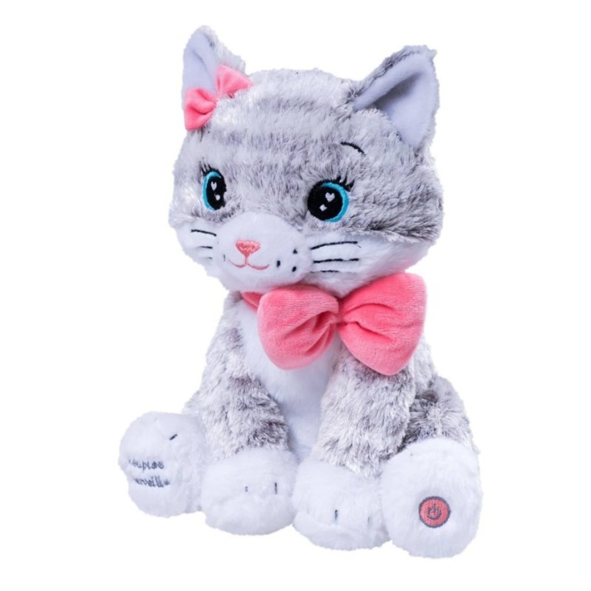 Veilleuse Moustache - Mon chaton lumineux et musical - 28cm gris et blanc, PIOUPIOU ET MERVEILLES
