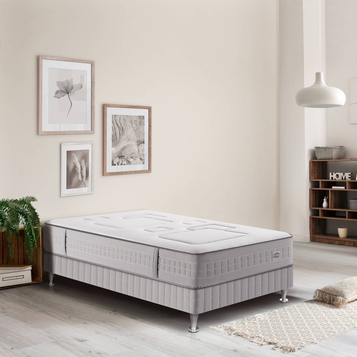Matelas EQUILIBRE 140x200, ressort ensachés, ferme, H25 blanc, SIMMONS