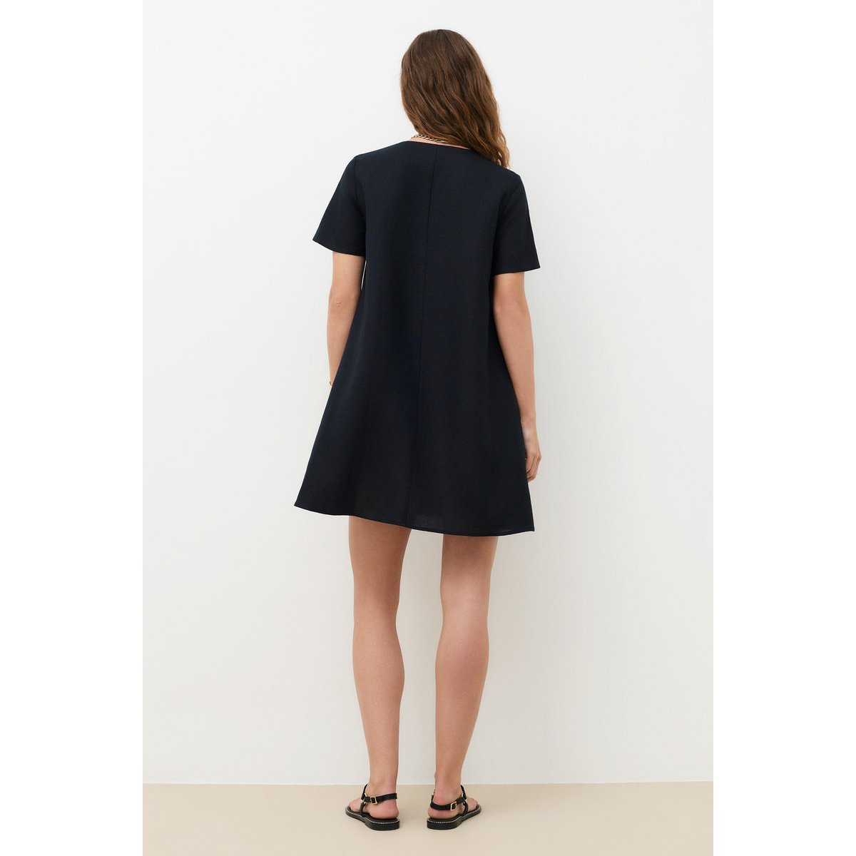 Robe fluide col v ROBE RIMA noir, CAROLL
