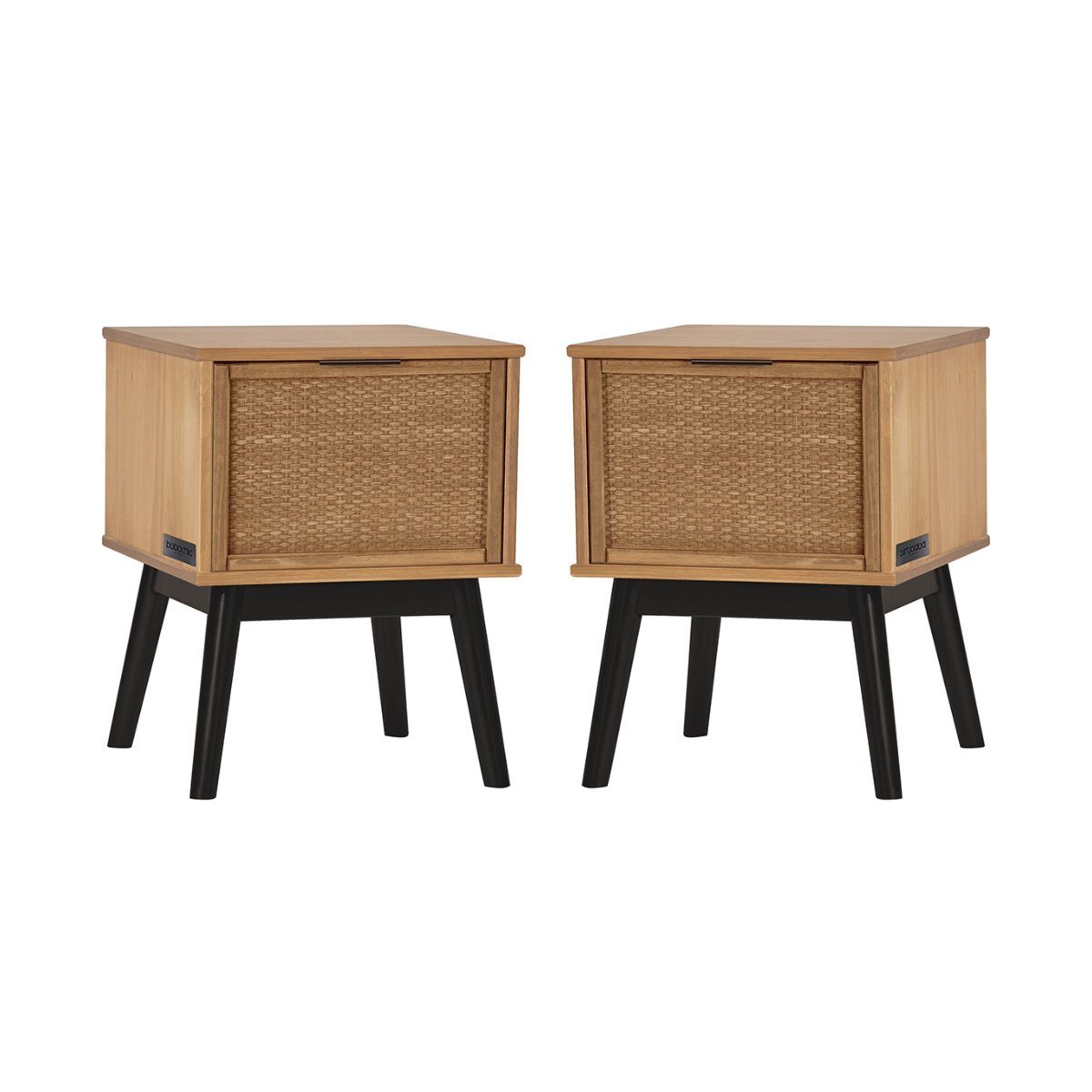 Lot de 2 tables de chevet Bois massif, ALBI bois, BOBOCHIC