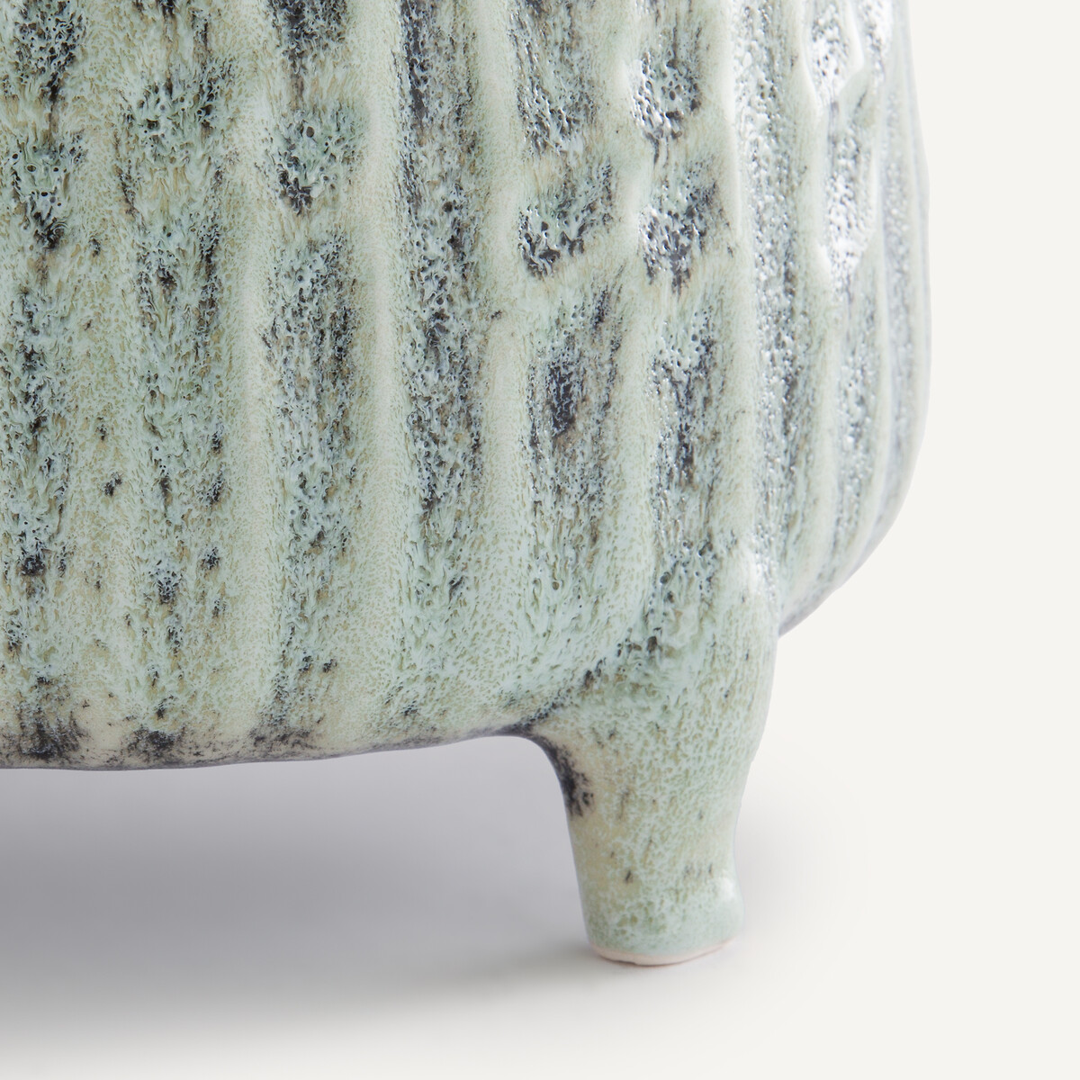 Cache-pot en céramique, H12,5 cm, Zira vert de gris, AM.PM