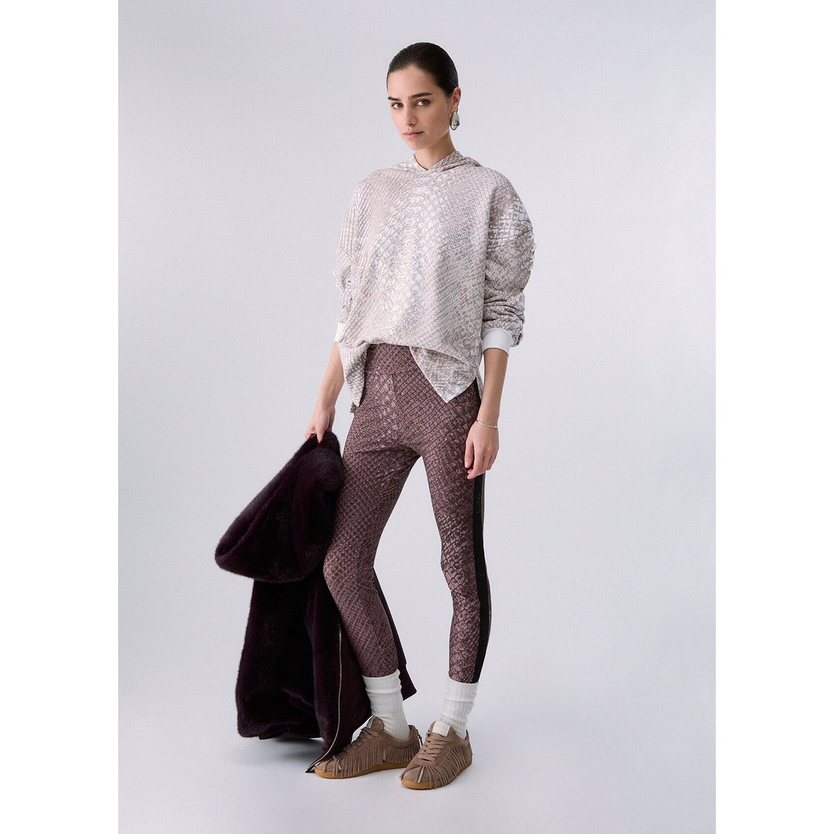 Sweat-shirt à imprimé animalier blanc, LIU JO
