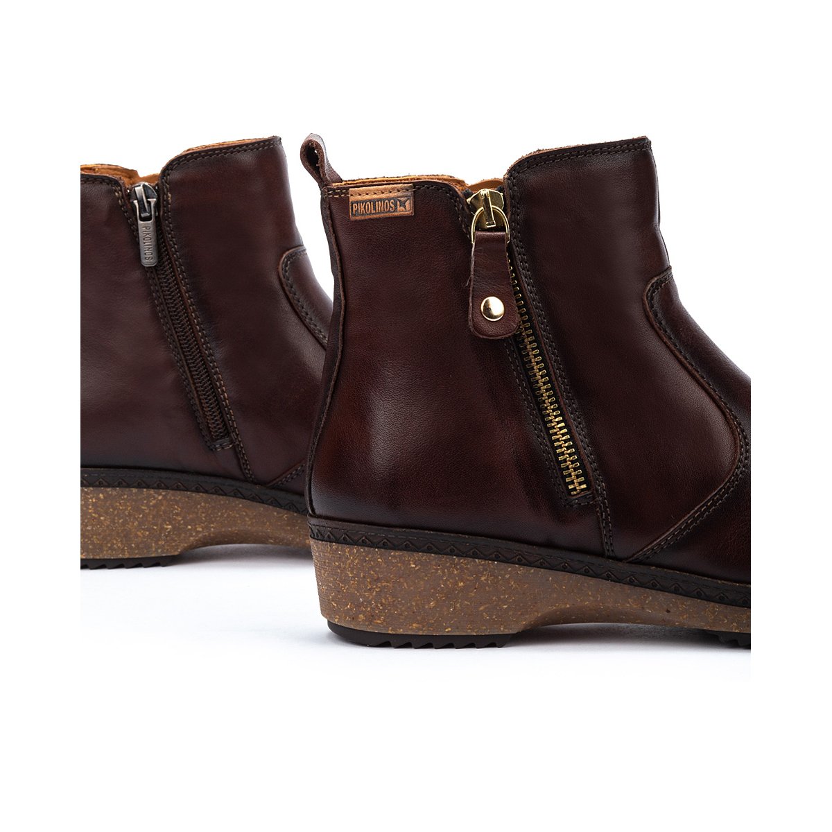 Bottines plates cuir Granada caoba, PIKOLINOS
