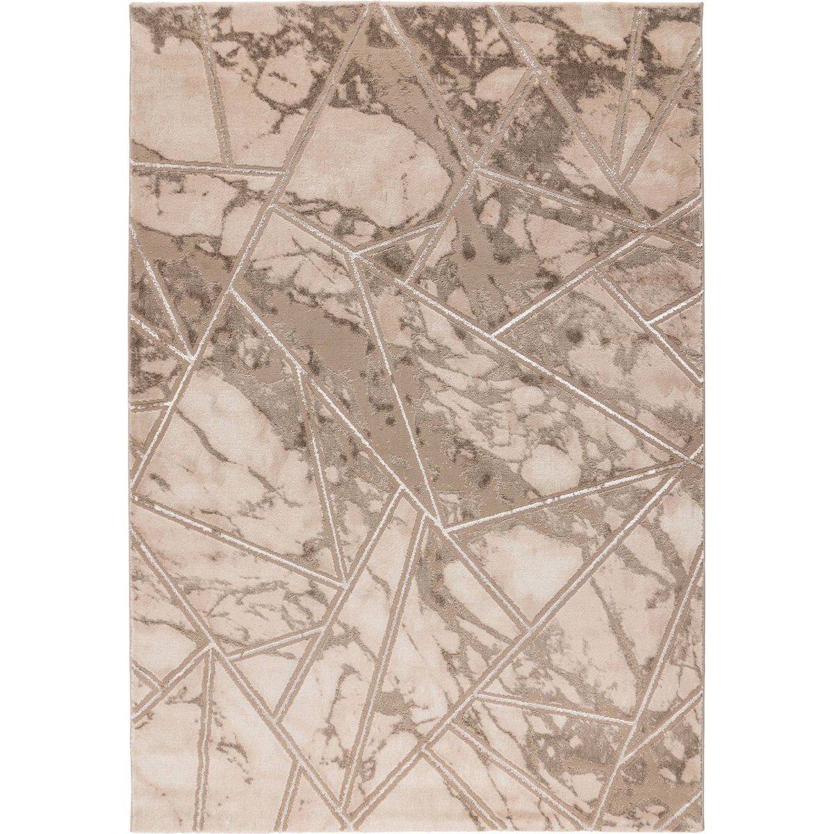 Tapis d'intérieur rectangulaire, Mineral beige sable effet marbre taupe, ARTE ESPINA