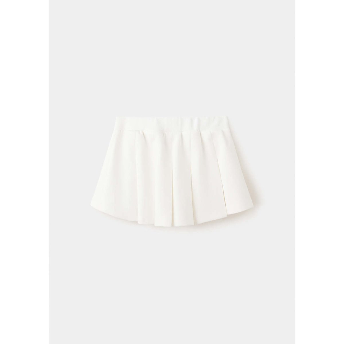Jupe-short plissée blanc cassé, MANGO BABY