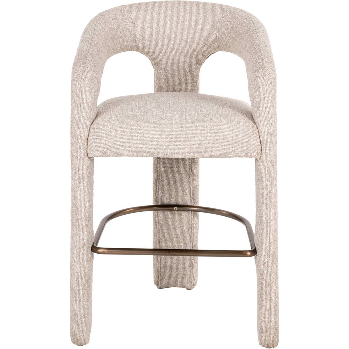 Tabouret de comptoir en tissu texturé biscotti, RECOLLECTION