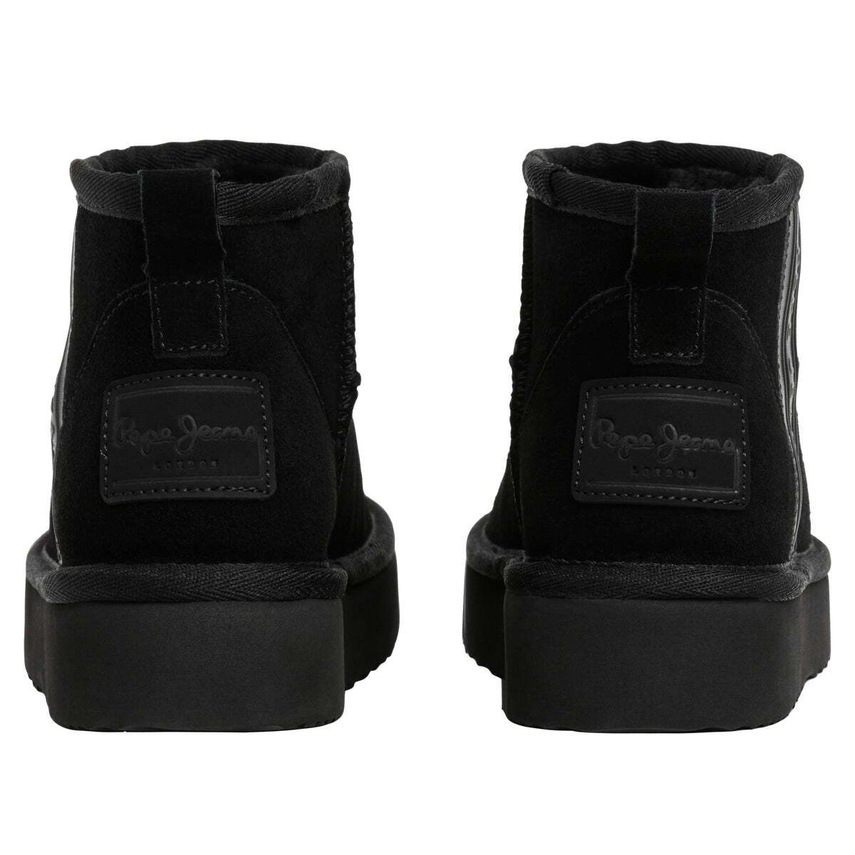 Bottines En Daim À Imprimé Animal noir, PEPE JEANS