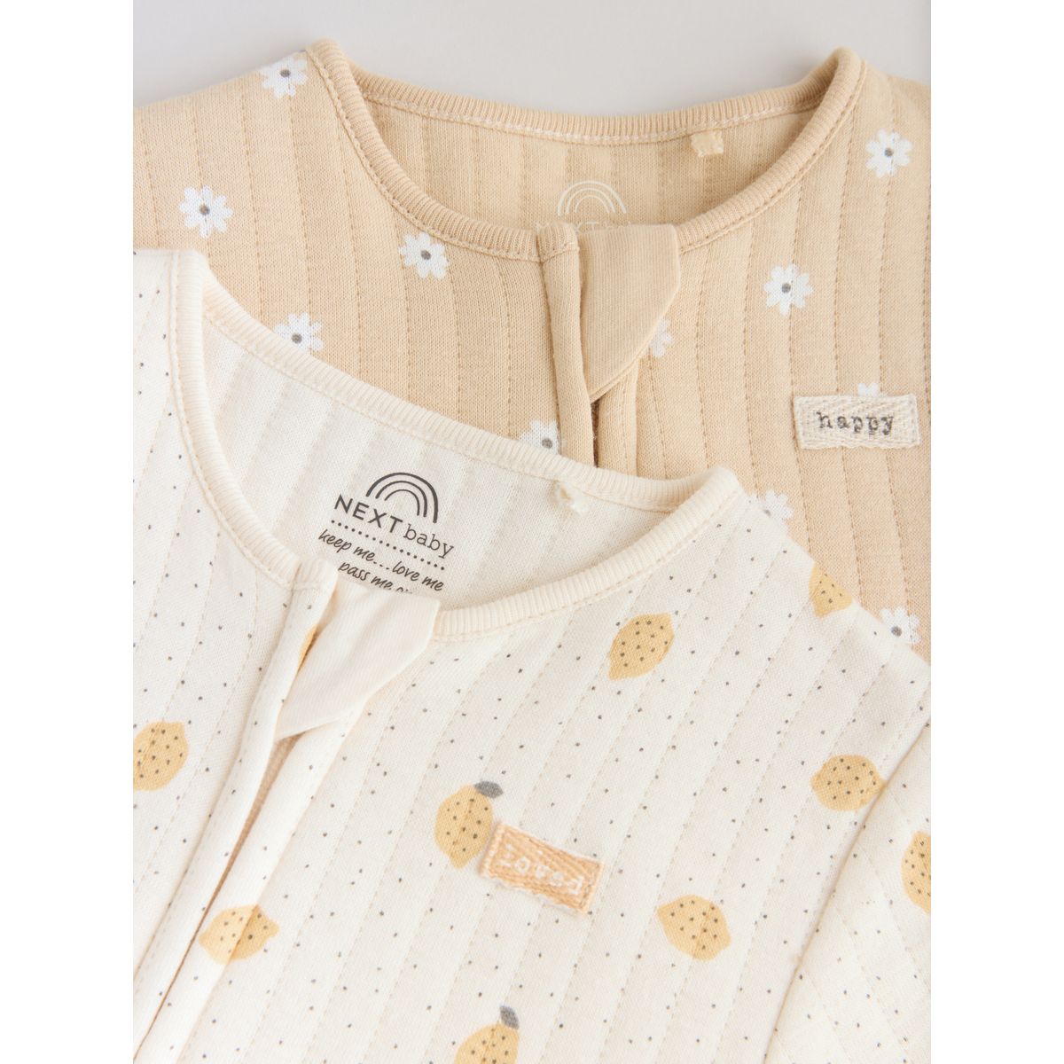 Grenouillère matelassée bébé, lot de 2 jaune, NEXT