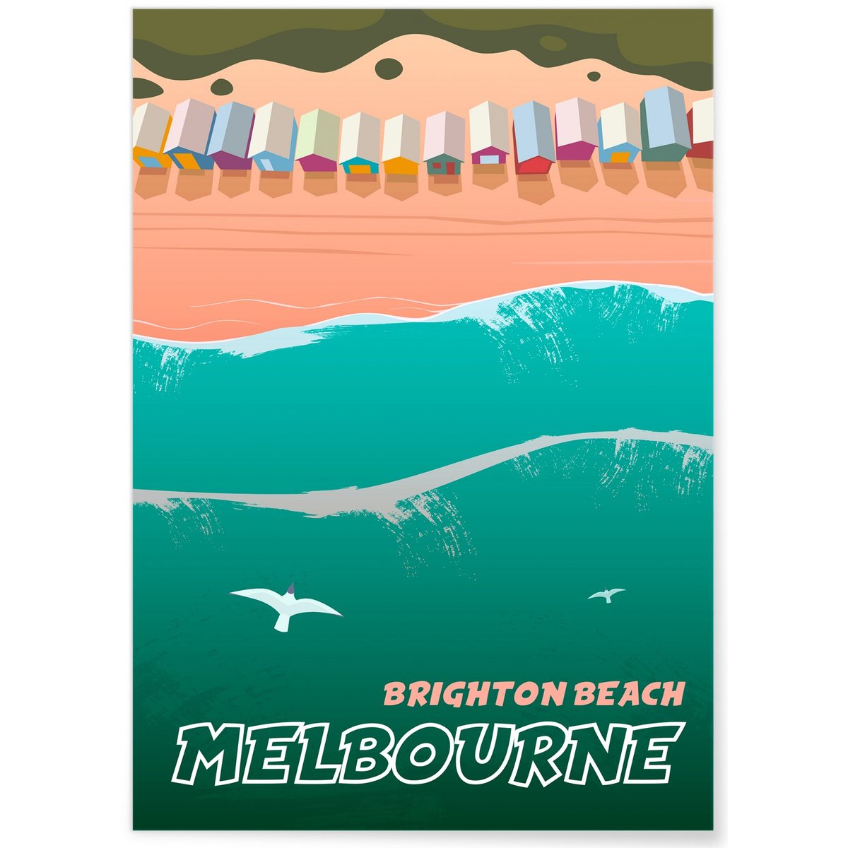 Affiche Melbourne blanc, L'AFFICHERIE