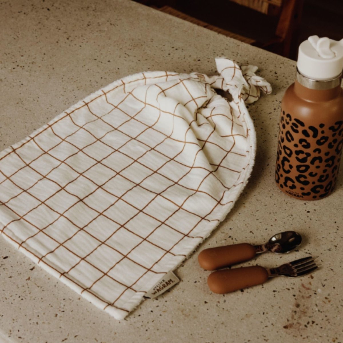 Serviette de cantine ecru, beige, ATELIER WAGRAM