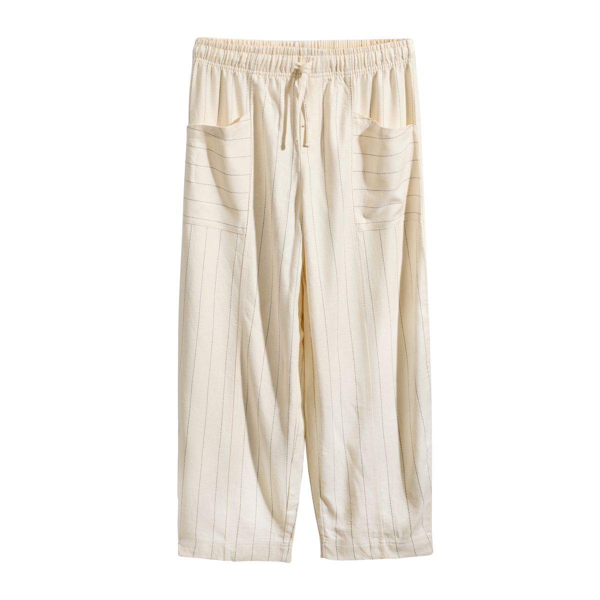 Pantalon d’intérieur en lin mélangé rayure crème, NEXT