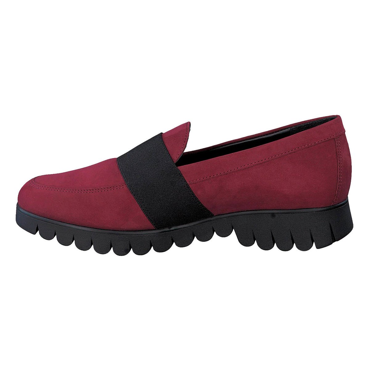 Mocassins en cuir nubuck LORIANE rouge 5128, MEPHISTO