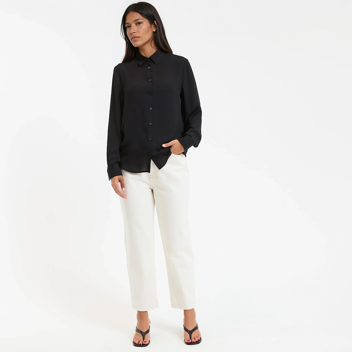 Long Sleeve Shirt black, LA REDOUTE COLLECTIONS