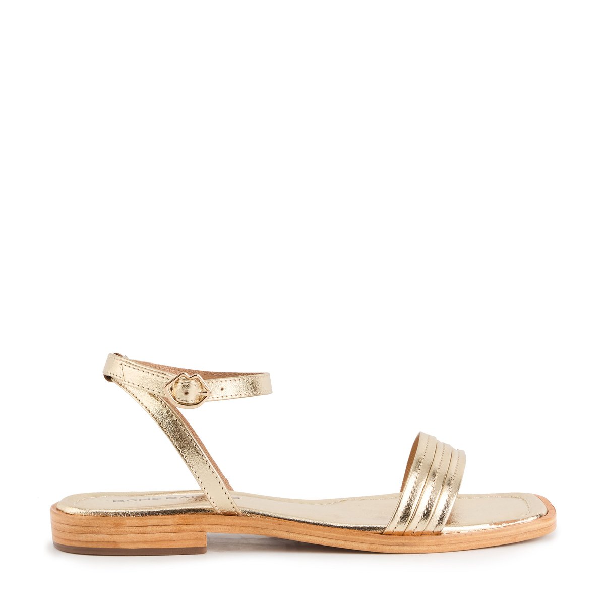 Sandales En Cuir Thalie Cuir Métallisé gold, BONS BAISERS