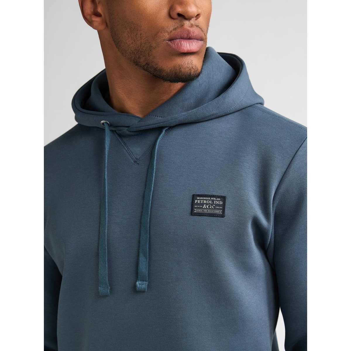 Sweat à capuche en scuba ashwood bleu storm blue, PETROL INDUSTRIES
