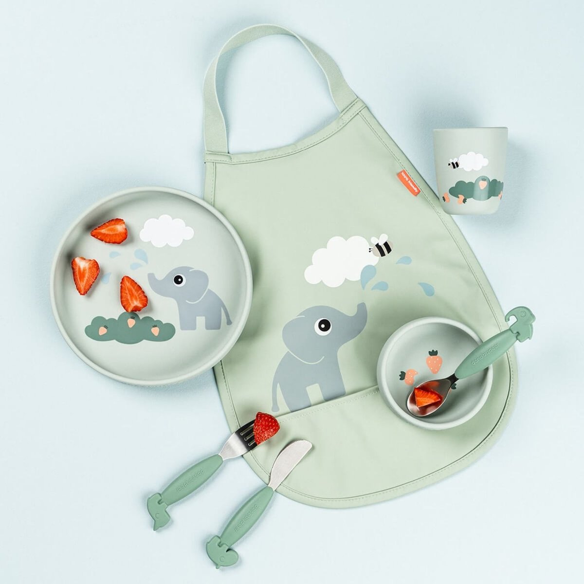 Coffret repas ventouse vert, DONE BY DEER