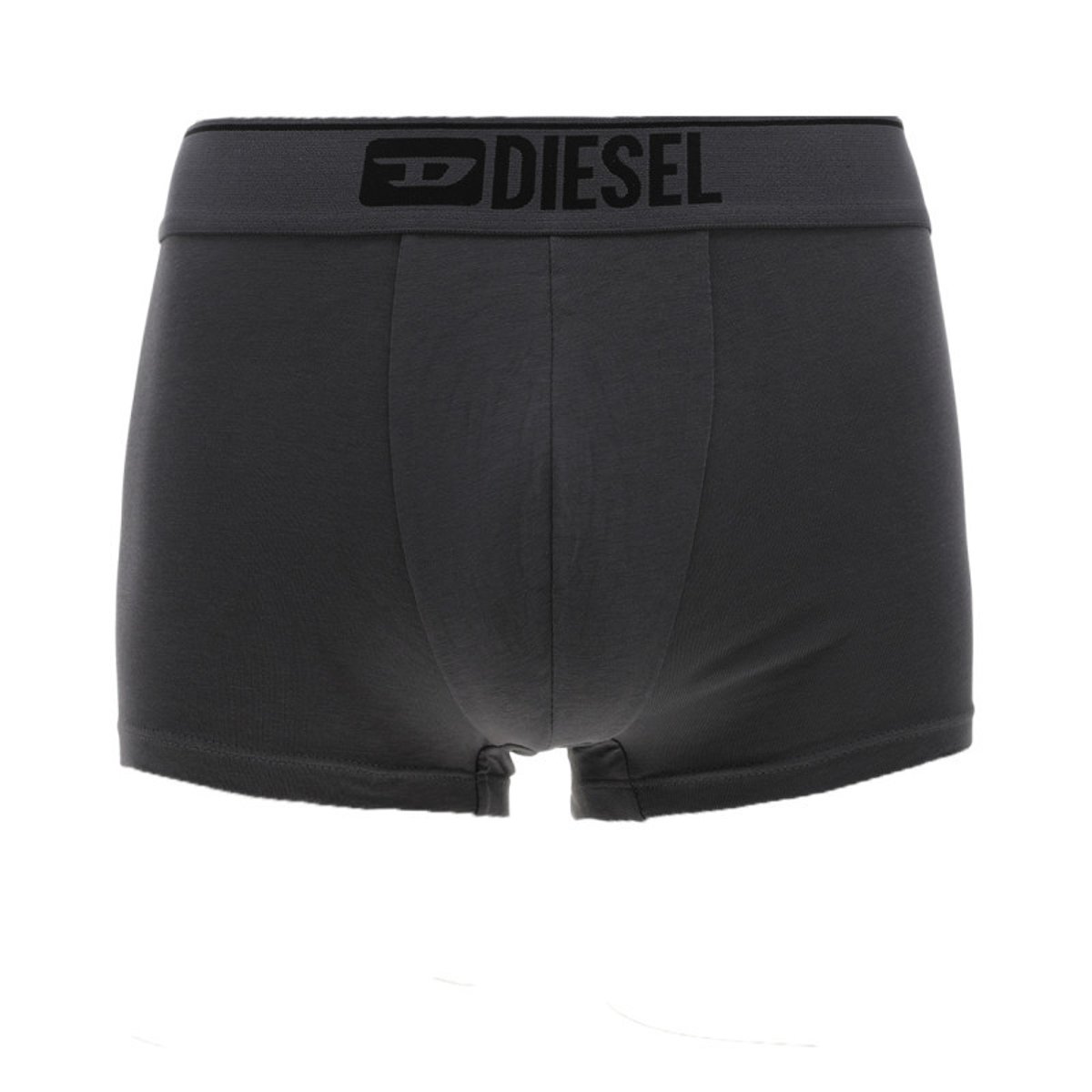 Lot de 3 boxers classiques en coton noirs unis avec le nom de la marque noir et gris, DIESEL