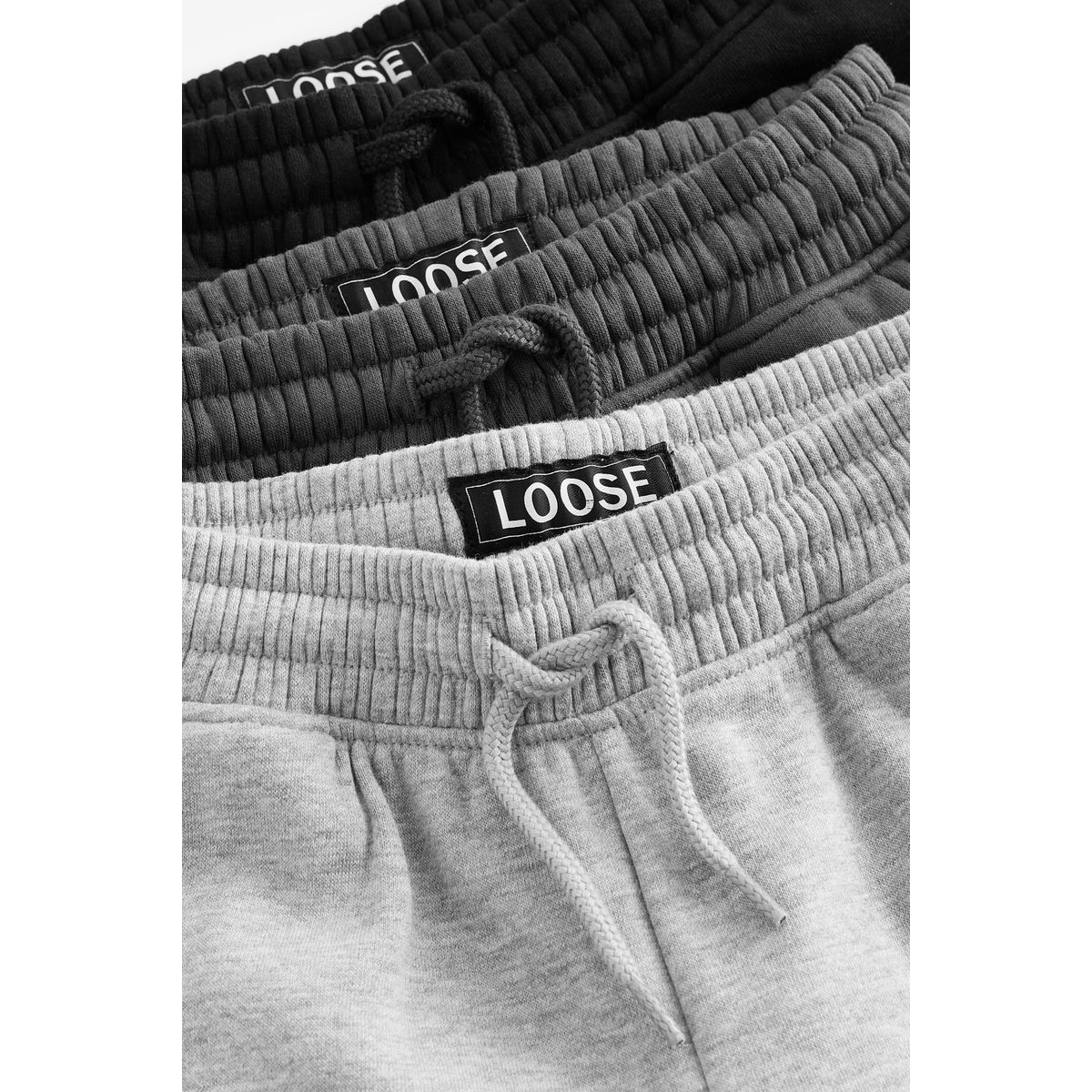 Joggings basiques à coupe standard, lot de 3 noir/gris/anthracite, NEXT