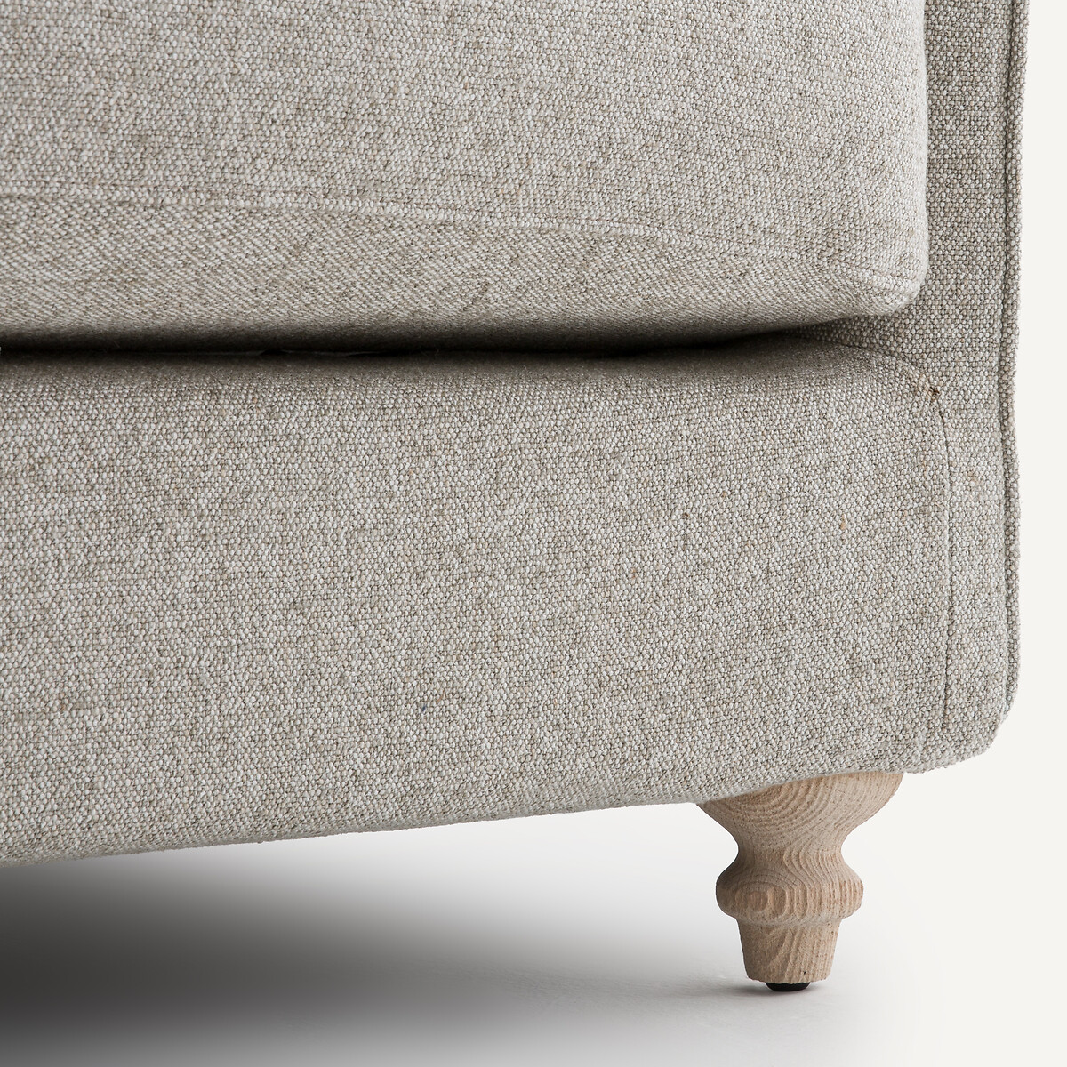 Canapé compact convertible en texturé viscose et lin, LAZARE naturel, AM.PM