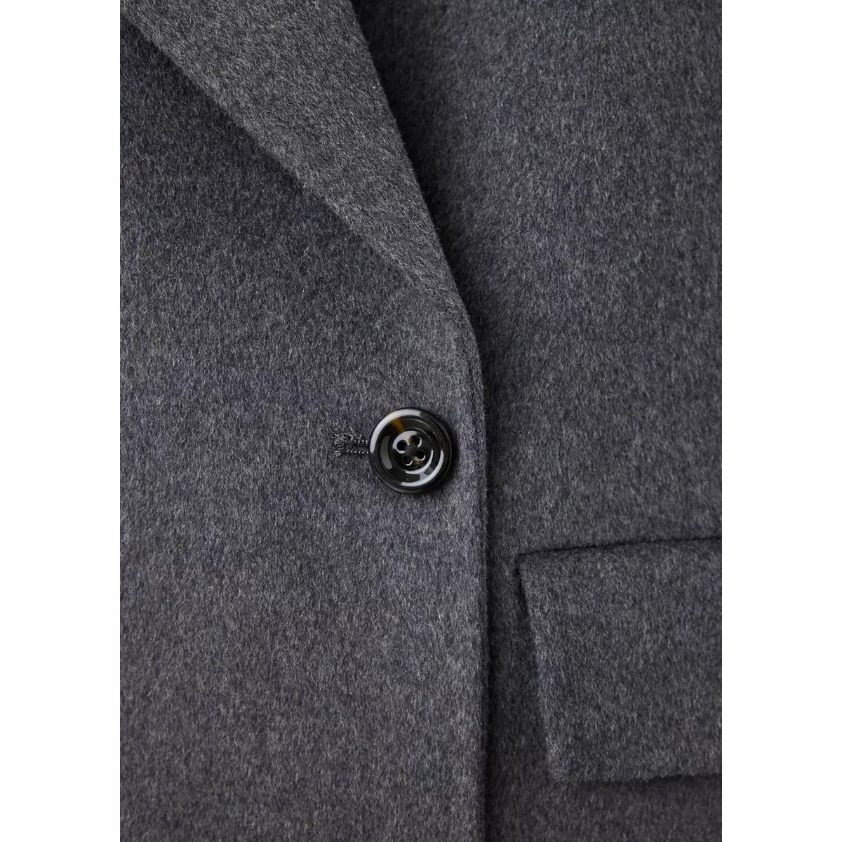 Manteau laine fait main gris chiné foncé, MANGO