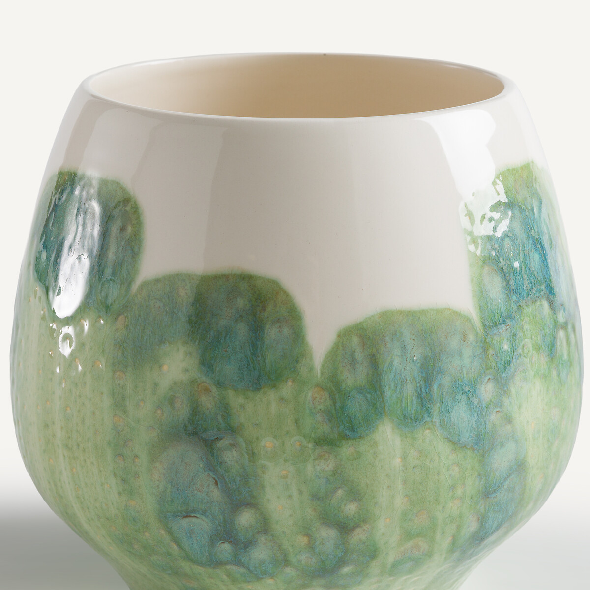 Winga Hand-Painted Glazed Earthenware Vase sage green/ecru, AM.PM