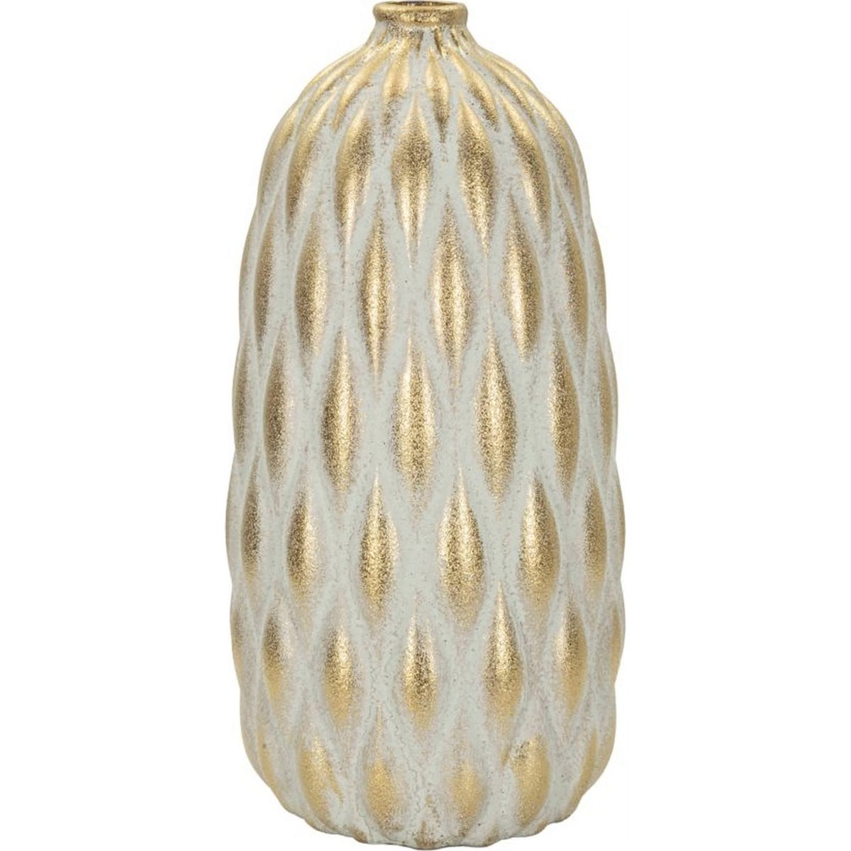 Vase en céramique à relief texturé MODERN gris et doré, RECOLLECTION