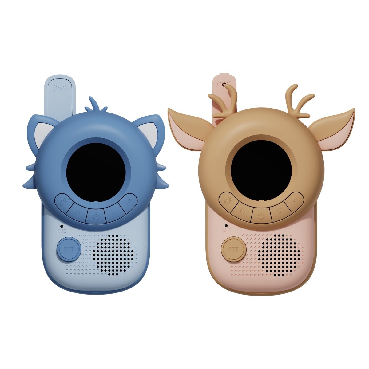 Zoo walkie talkie - Raton Laveur x Cerf The Zoofamily bleu, THE ZOOFAMILY