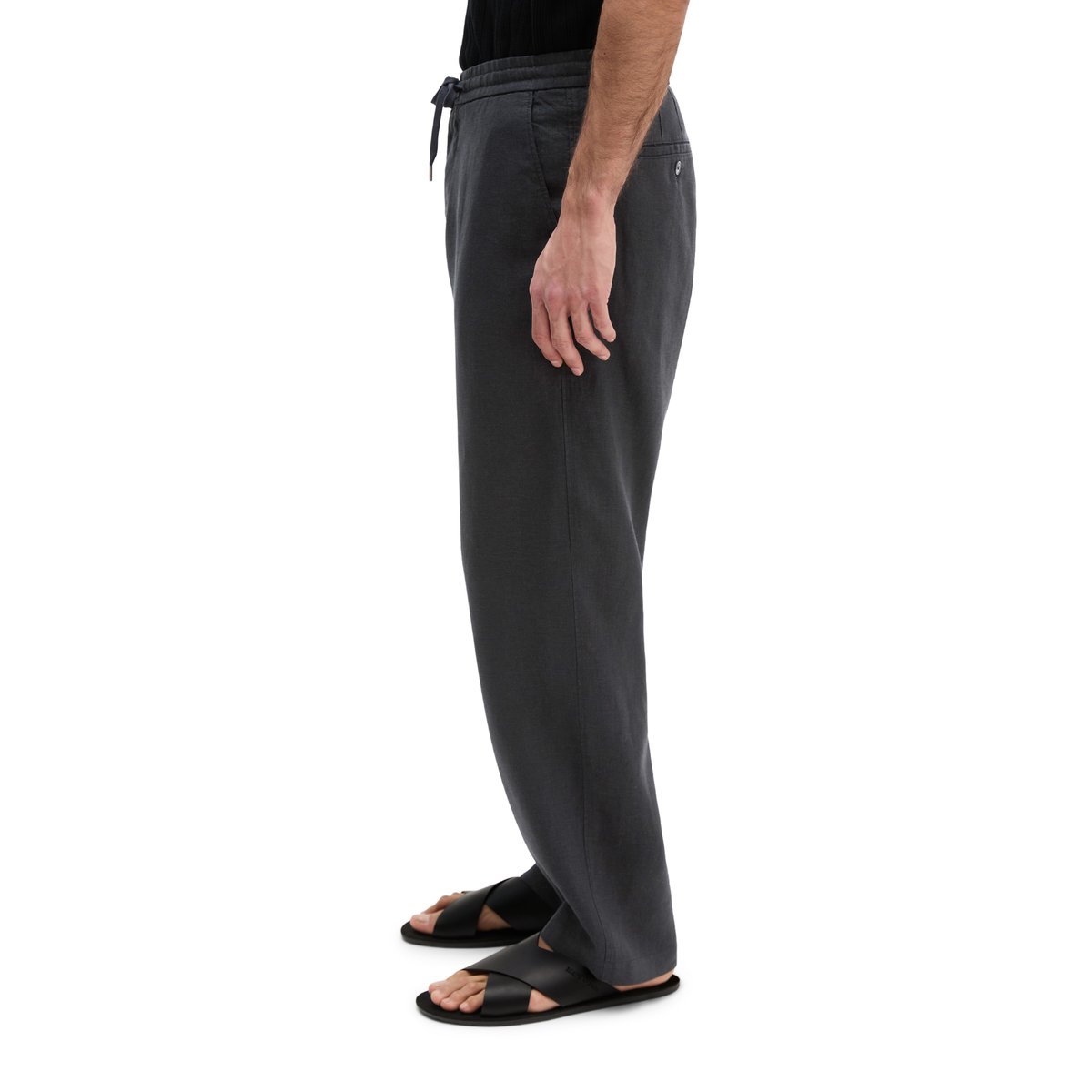 Pantalon Modèle Mossbo Jogger loose en lin fin noir, MARC O'POLO