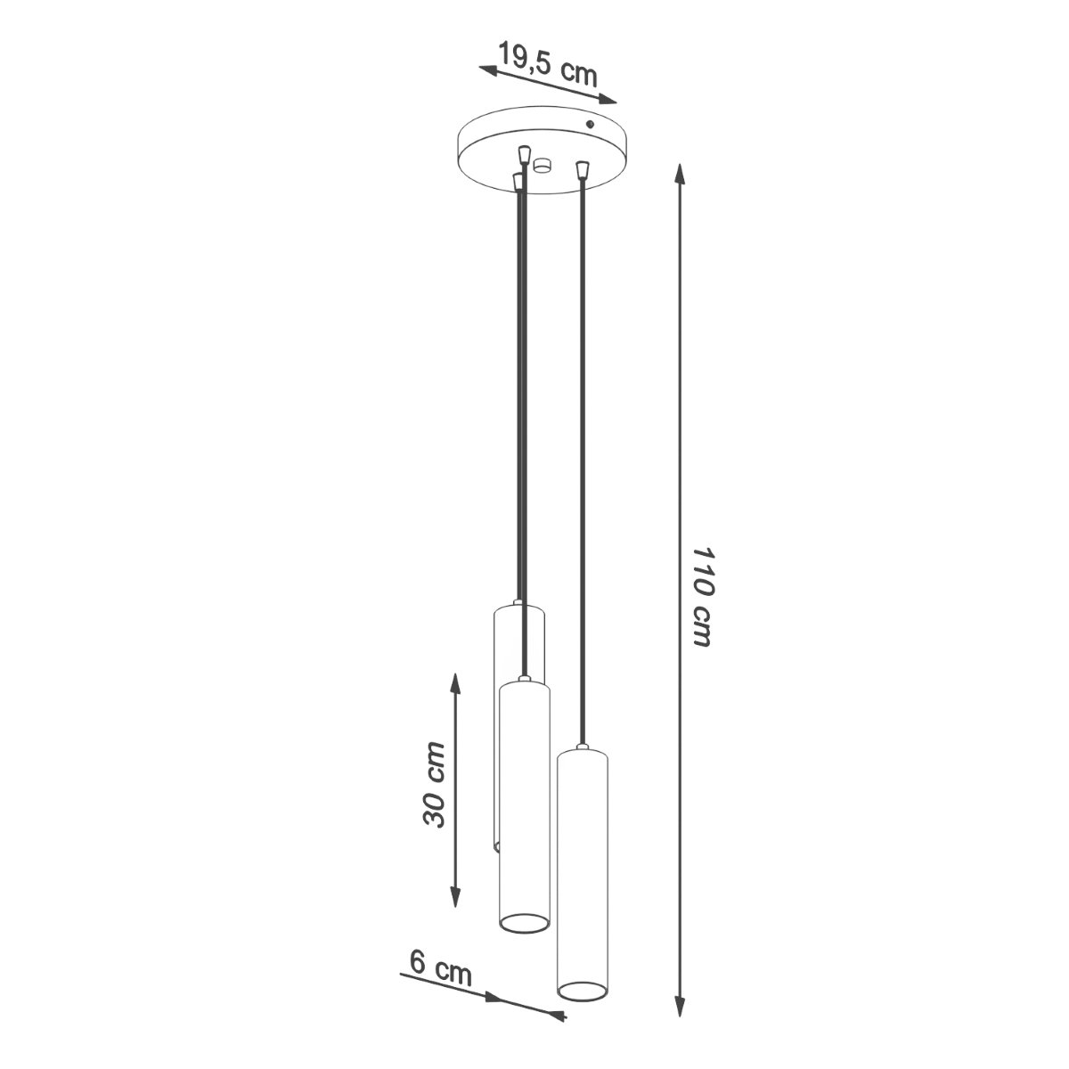 Suspension Acier Noir GU10 3 Lagos noir, EDEN