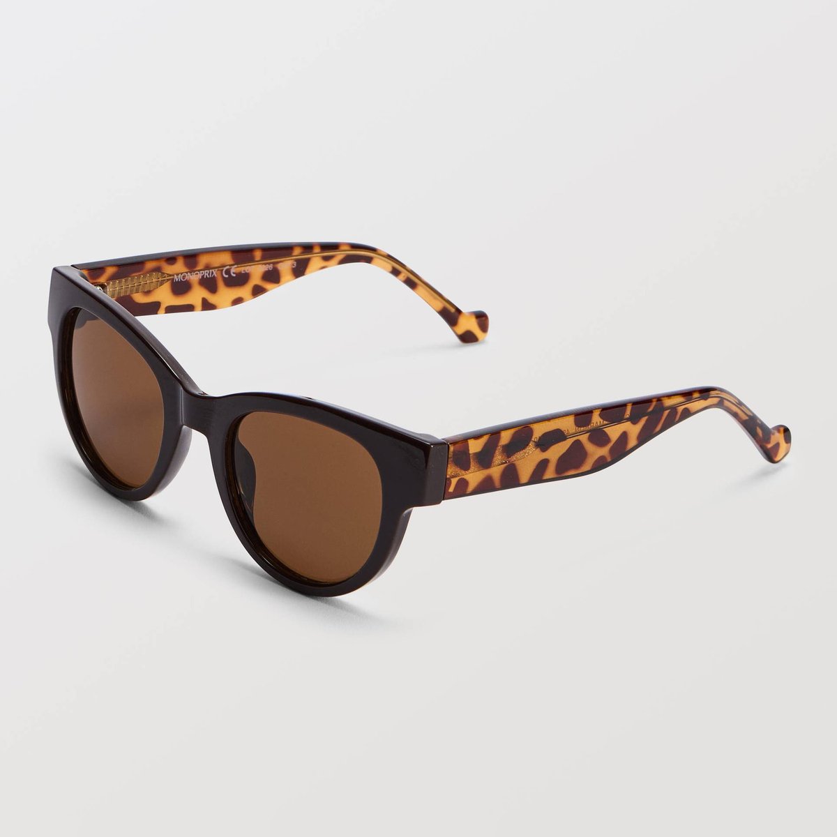 Lunettes de soleil carrées marron, MONOPRIX