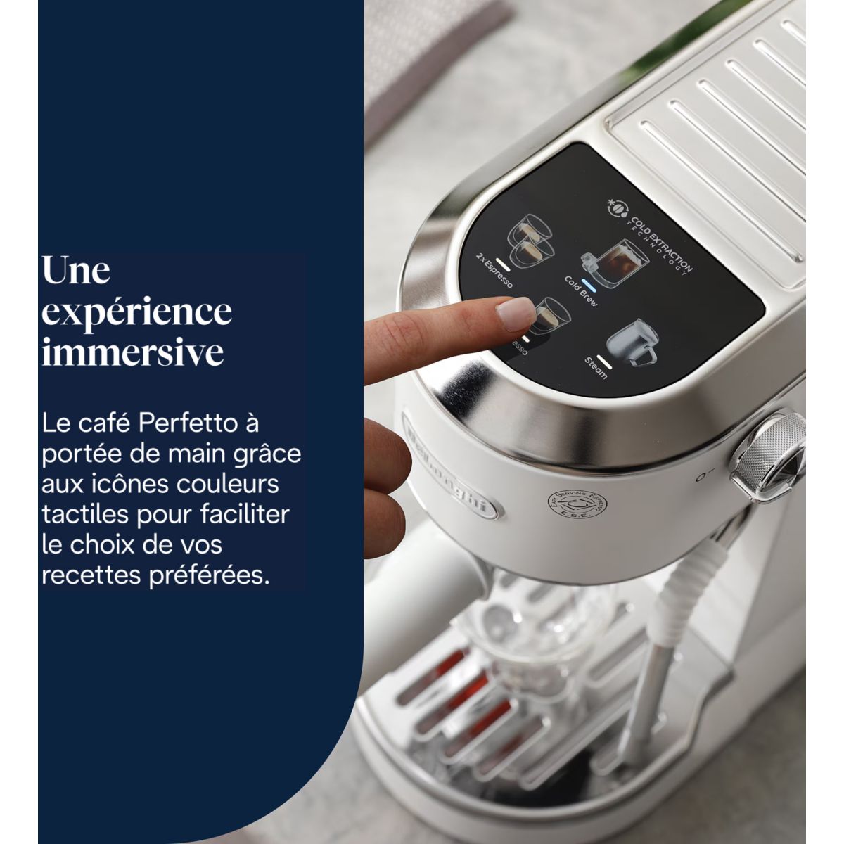 Machine à expresso EC890.WI Dedica Duo Blanche couleur unique, DELONGHI