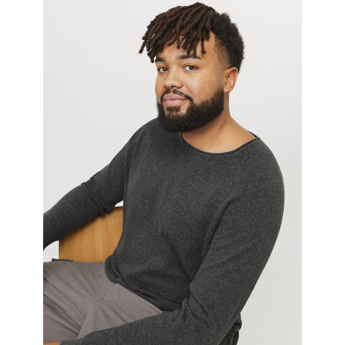 Pull En Maille dark grey melange, JACK & JONES