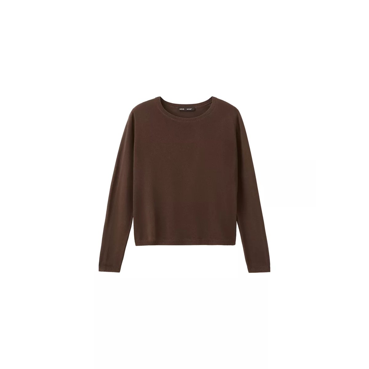 Pull-over maille manches longues chocolat, MANGO