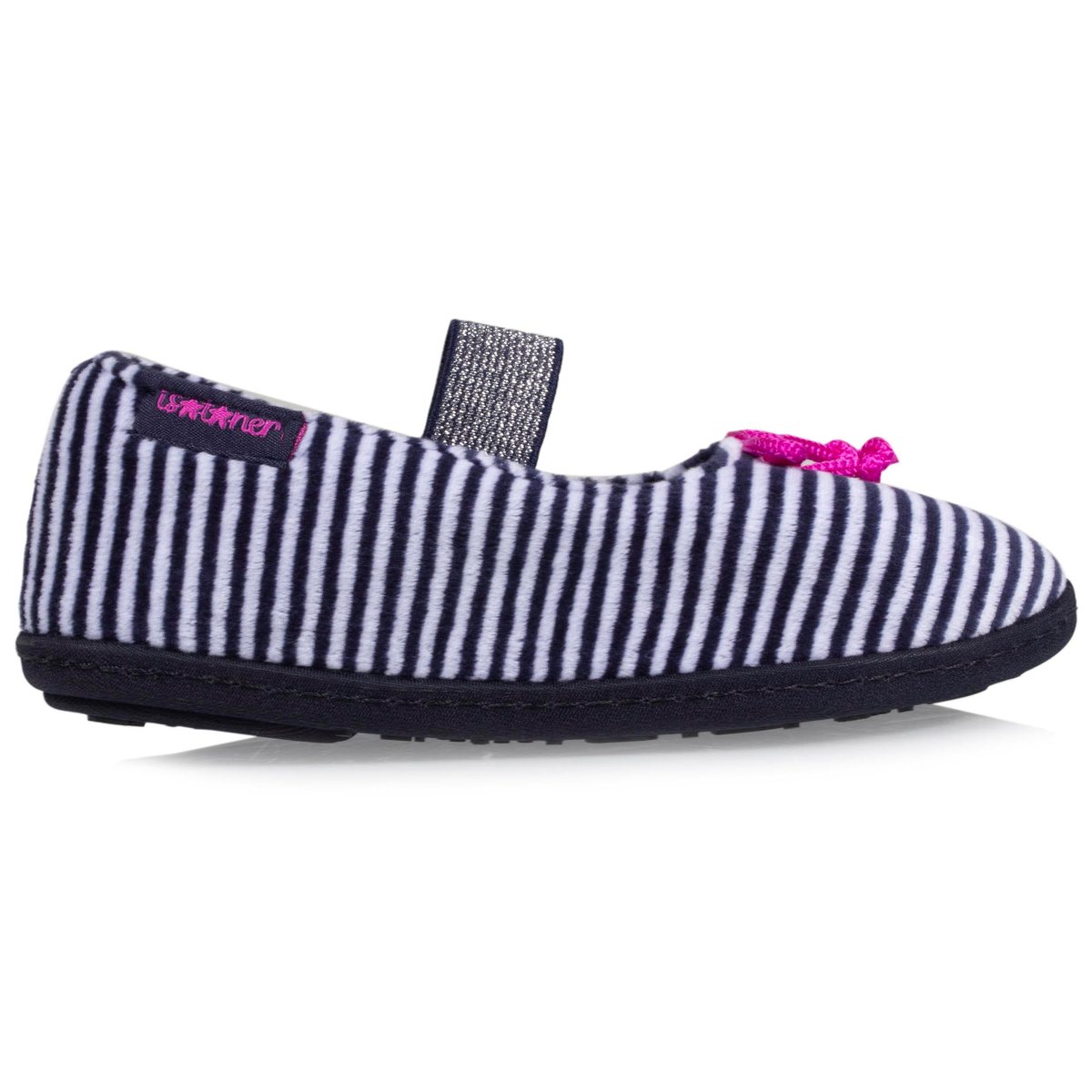 Chaussons Ballerines bleu rayures, ISOTONER