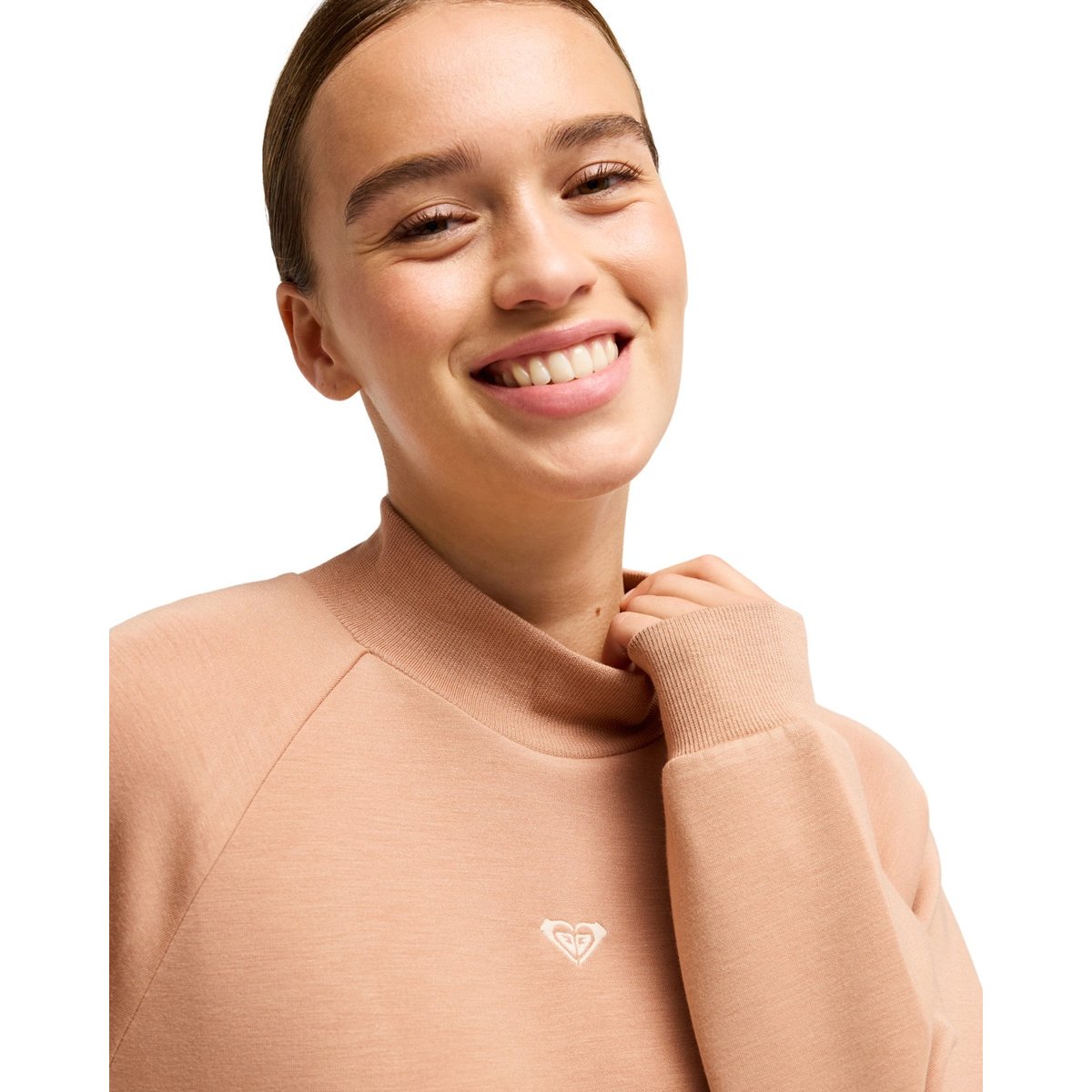 Sweatshirt de sport RISE & VIBE SWEET HIGH NECK. marron cafe au lait, ROXY
